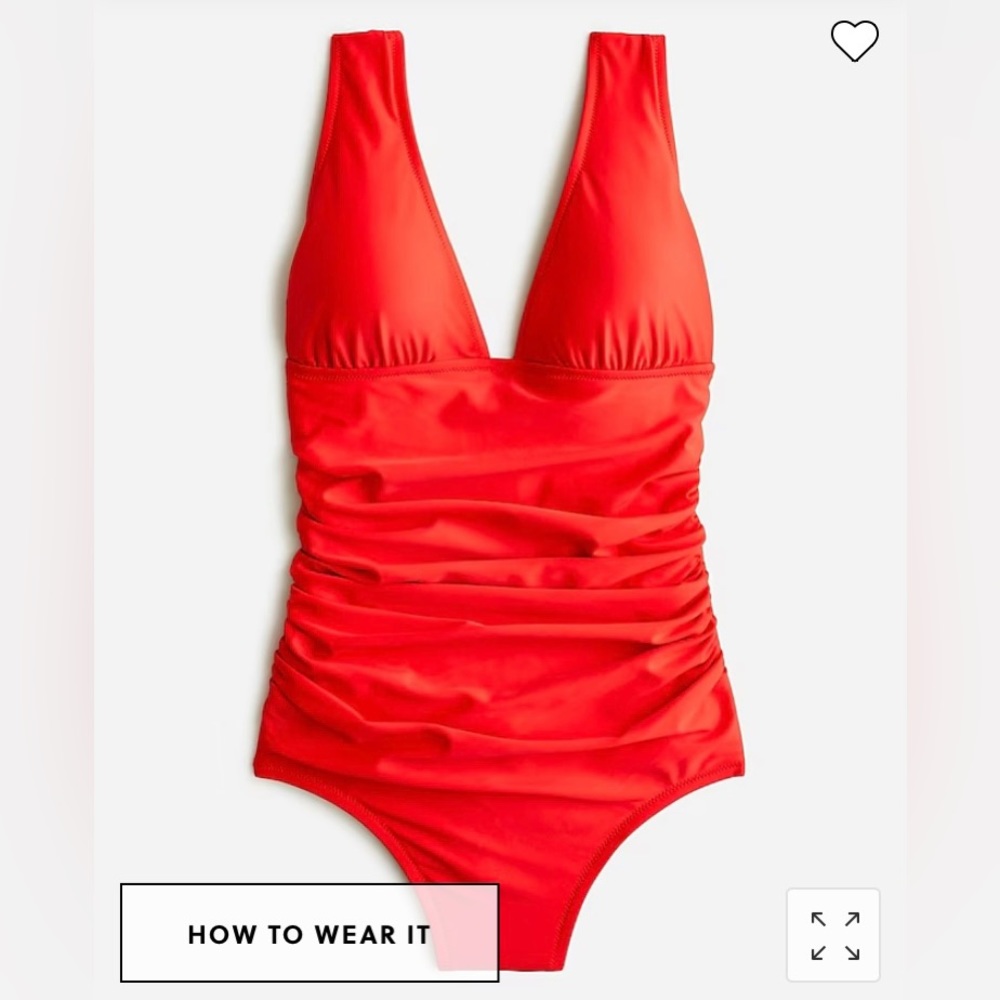 J.Crew ruched red one-piece
